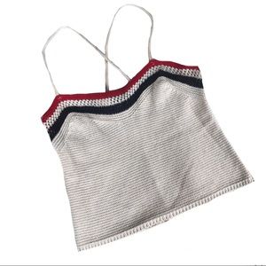 Zara Off-White Crochet Knit Crop Top NWT Cami Size Small